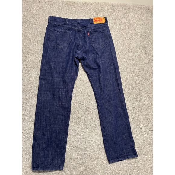Levi Strauss Co 501 Jeans Mens W38 L34 Dark Wash Cone Denim Button Fly - Picture 3 of 4
